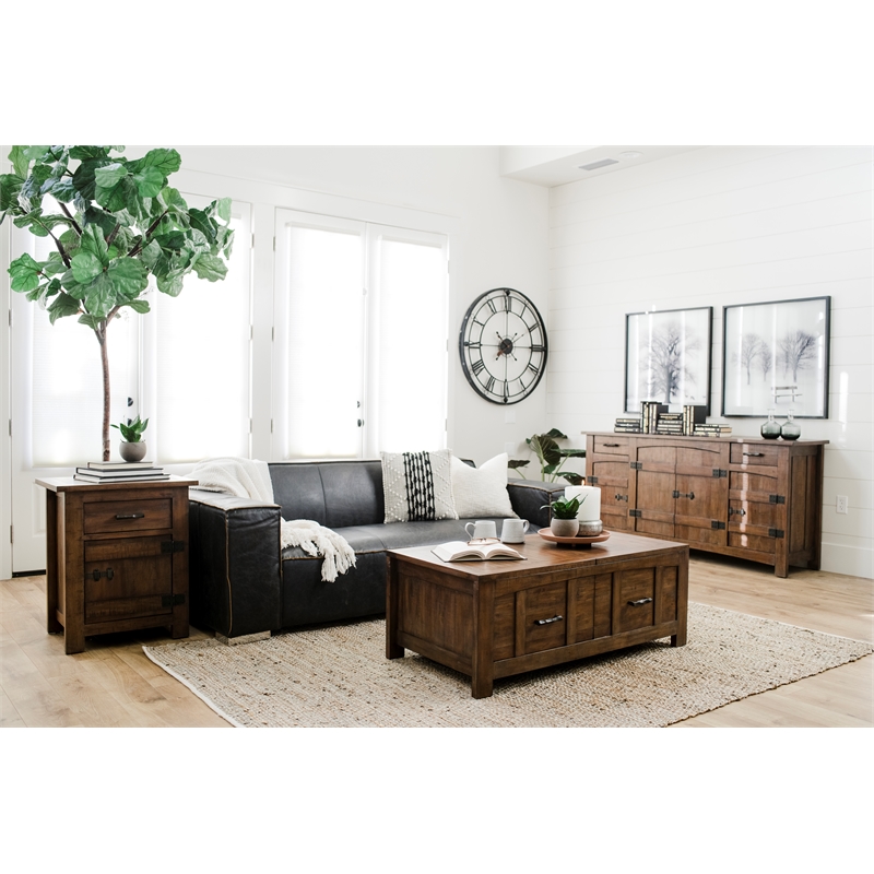 Yosemite Home Decor Hudson Large Wood Cabinet in Dark Antique Bronze