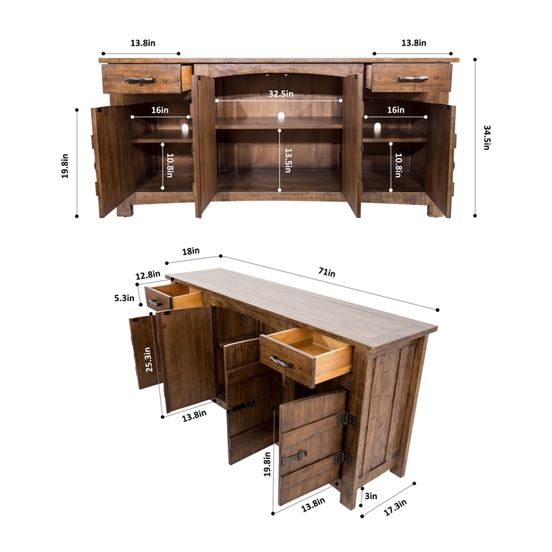 Yosemite Home Decor Hudson Large Wood Cabinet in Dark Antique Bronze