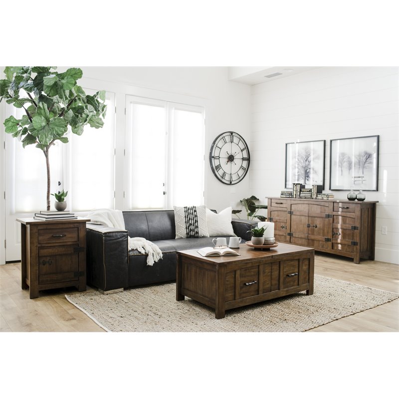 Yosemite Home Decor Donovan 3-Seat Leather Sofa in Dark Coffee