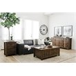 Yosemite Home Decor Donovan 3-Seat Leather Sofa in Dark Coffee