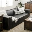 Yosemite Home Decor Donovan 3-Seat Leather Sofa in Dark Coffee