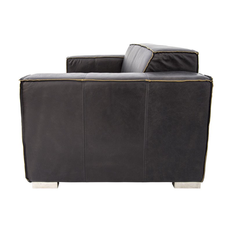 Yosemite Home Decor Donovan 3-Seat Leather Sofa in Dark Coffee