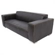 Yosemite Home Decor Donovan 3-Seat Leather Sofa in Dark Coffee