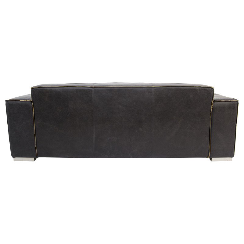 Yosemite Home Decor Donovan 3-Seat Leather Sofa in Dark Coffee