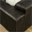 Yosemite Home Decor Donovan 3-Seat Leather Sofa in Dark Coffee