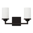 Yosemite Home Decor Jordan 2-Light Metal/Glass Vanity Light in Ebony Bronze