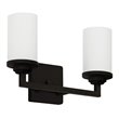 Yosemite Home Decor Jordan 2-Light Metal/Glass Vanity Light in Ebony Bronze