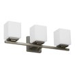 Yosemite Home Decor Jordan 3-Light Metal and Glass Vanity Light in Satin Nickel