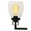 Yosemite Home Decor Jordan 2-Light Metal/Glass Vanity Light in Clear/Matte Black
