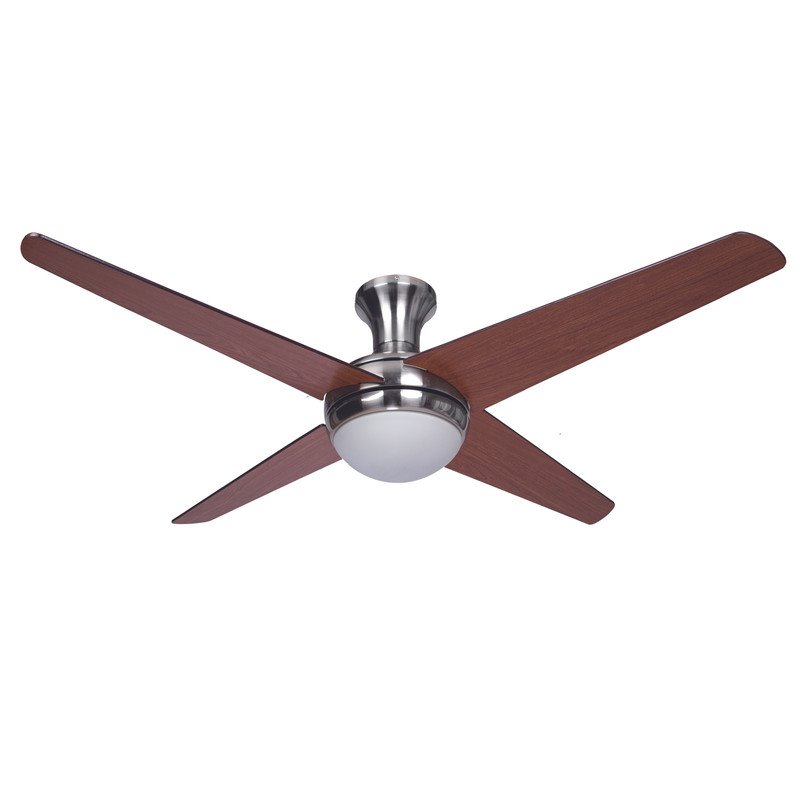 Yosemite Home Decor Taysom 2-Light 4-Blade Wood Ceiling Fan in Polished Nickel