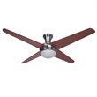 Yosemite Home Decor Taysom 2-Light 4-Blade Wood Ceiling Fan in Polished Nickel