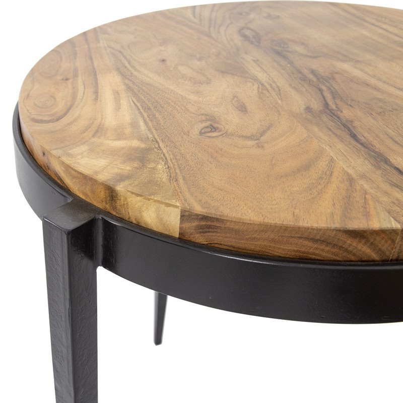 Yosemite Home Decor Raju Wood/Iron Nesting Tables in Multi-Color