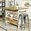 Yosemite Home Decor Cassidy Farmhouse Wood Kitchen Island in White