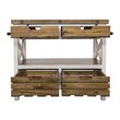 Yosemite Home Decor Cassidy Farmhouse Wood Kitchen Island in White