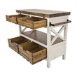 Yosemite Home Decor Cassidy Farmhouse Wood Kitchen Island in White
