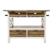 Yosemite Home Decor Cassidy Farmhouse Wood Kitchen Island in White