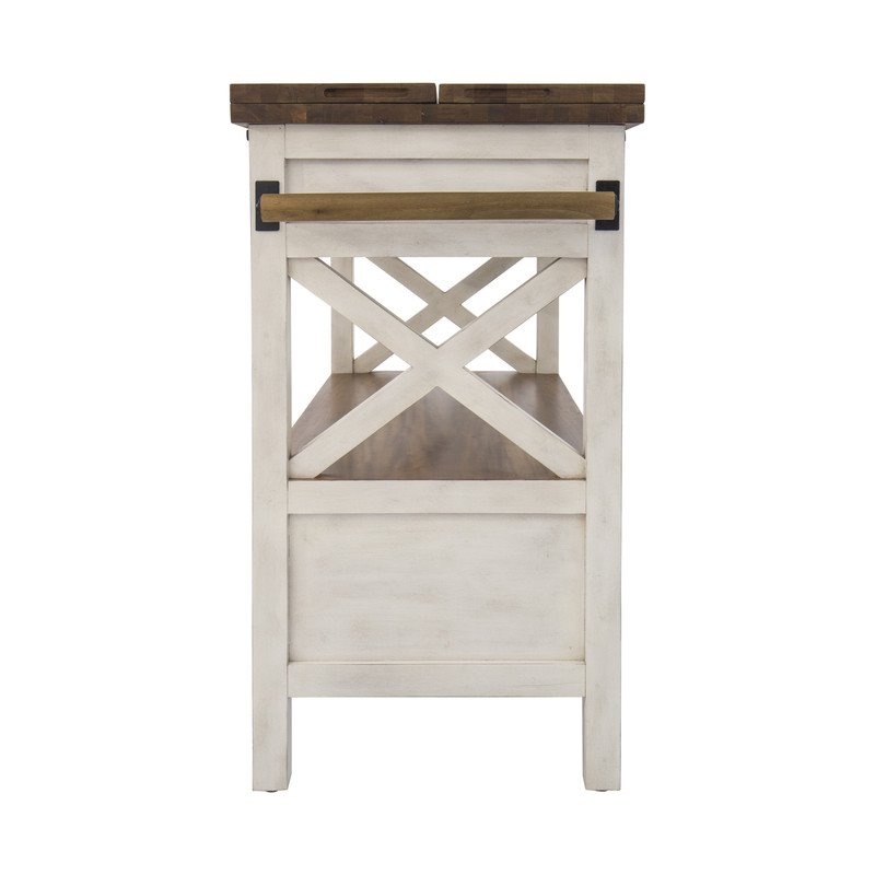 Yosemite Home Decor Cassidy Farmhouse Wood Kitchen Island in White