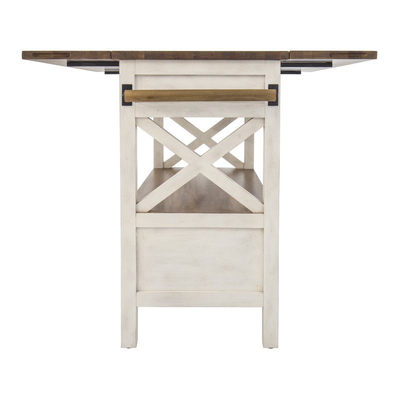 Yosemite Home Decor Cassidy Farmhouse Wood Kitchen Island in White