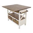 Yosemite Home Decor Cassidy Farmhouse Wood Kitchen Island in White