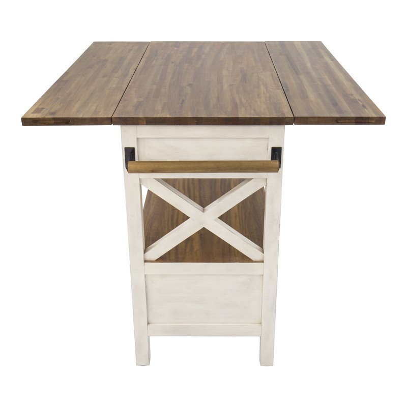 Yosemite Home Decor Cassidy Farmhouse Wood Kitchen Island in White