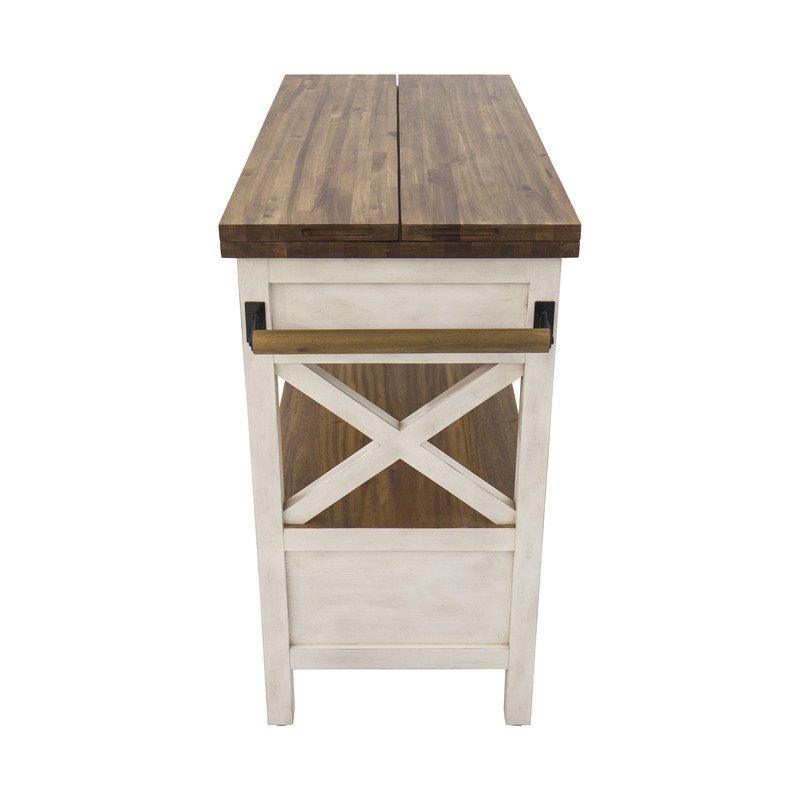 Yosemite Home Decor Cassidy Farmhouse Wood Kitchen Island in White