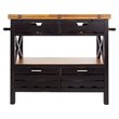 Yosemite Home Decor Cassidy Farmhouse Wood Kitchen Island in Black