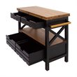 Yosemite Home Decor Cassidy Farmhouse Wood Kitchen Island in Black