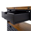 Yosemite Home Decor Cassidy Farmhouse Wood Kitchen Island in Black