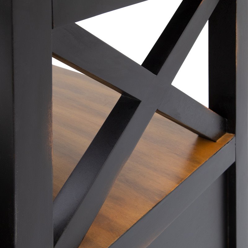 Yosemite Home Decor Cassidy Farmhouse Wood Kitchen Island in Black