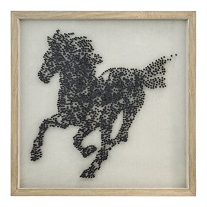 Yosemite Home Decor &quotSteed's Silhouette&quot Wood Framed Shadowbox Wall Art in Black