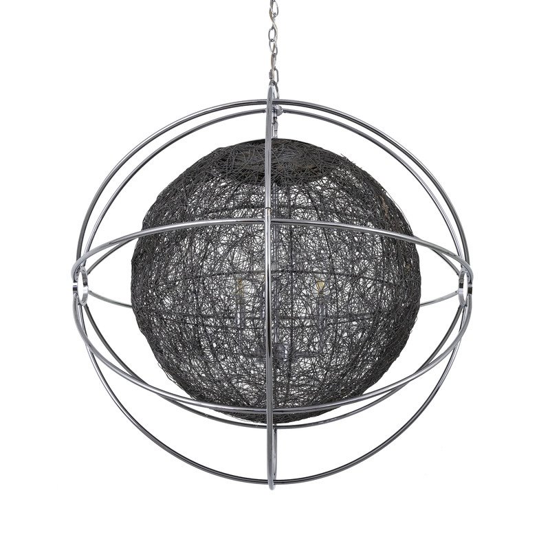 Yosemite Home Decor Orbs Nest 3-Light Modern Aluminum Chandelier in Silver
