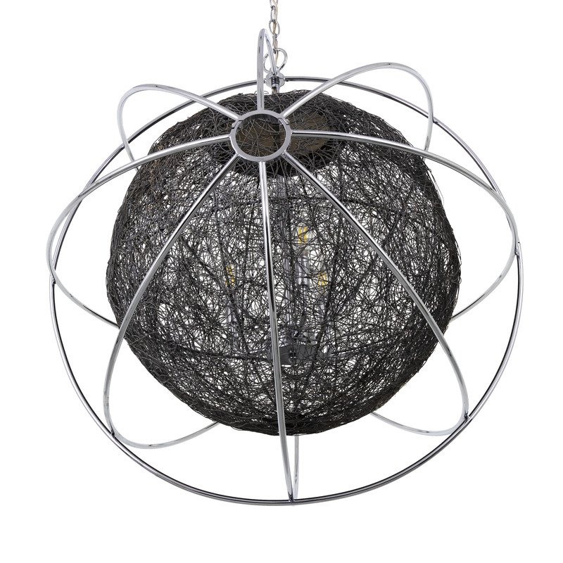 Yosemite Home Decor Orbs Nest 3-Light Modern Aluminum Chandelier in Silver