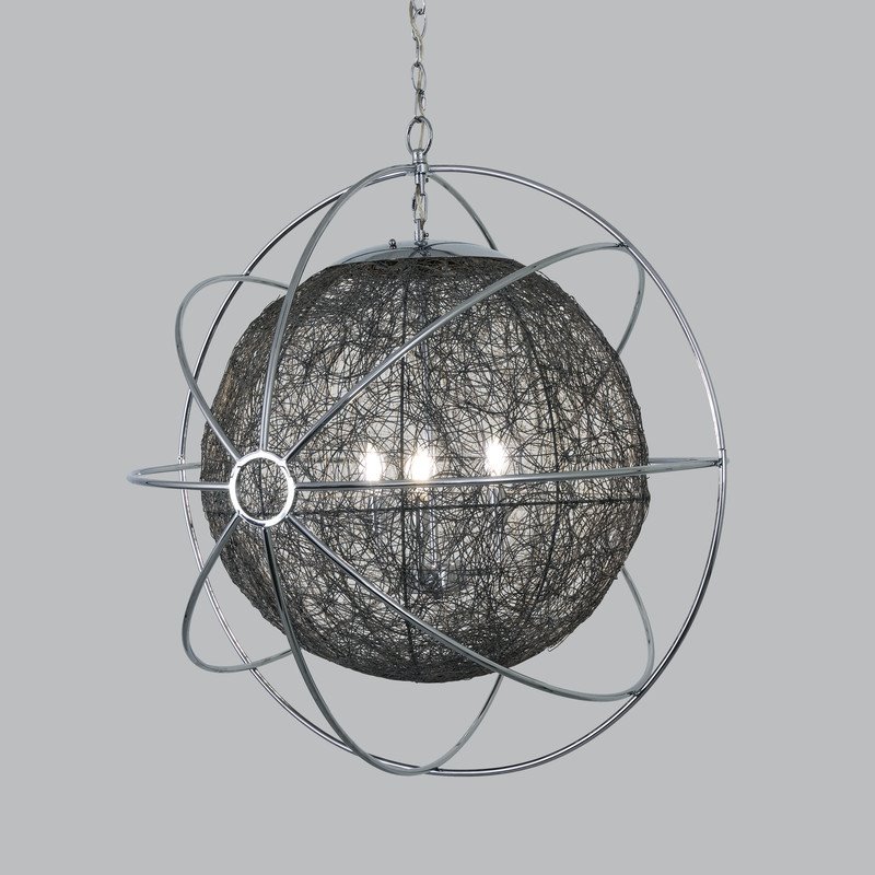 Yosemite Home Decor Orbs Nest 3-Light Modern Aluminum Chandelier in Silver