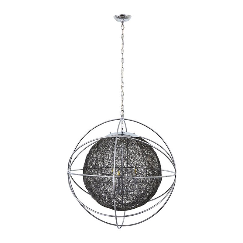 Yosemite Home Decor Orbs Nest 3-Light Modern Aluminum Chandelier in Silver