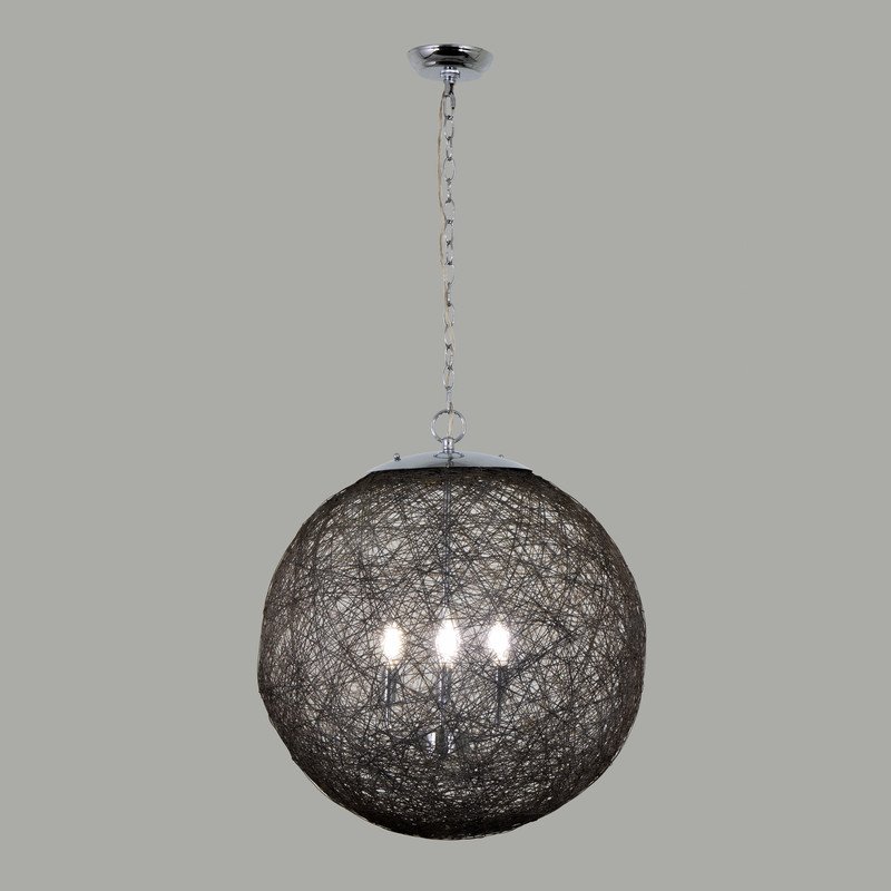 Yosemite Home Decor Orbs 3-Light Modern Aluminum Chandelier in Chrome