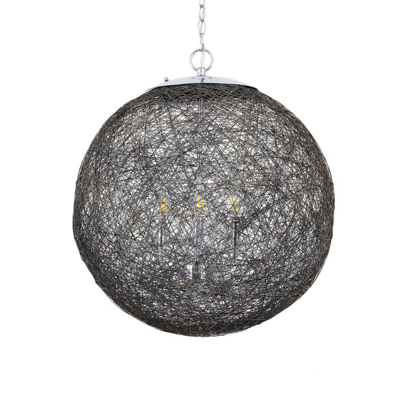 Yosemite Home Decor Orbs 3-Light Modern Aluminum Chandelier in Chrome