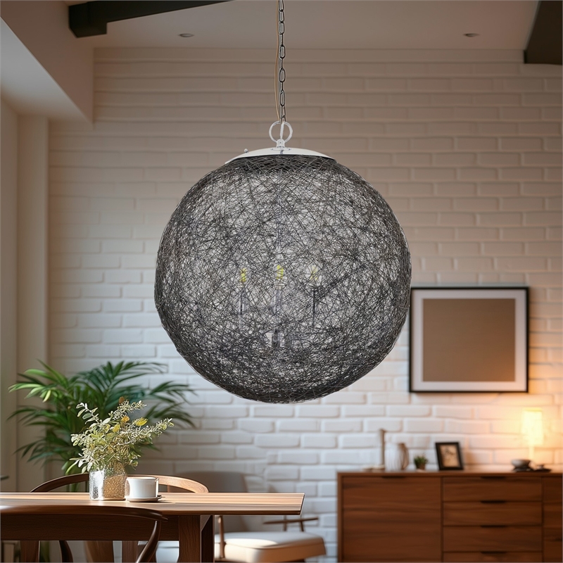 Yosemite Home Decor Orbs 3-Light Modern Aluminum Chandelier in Chrome