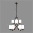 Yosemite Home Decor 9-Light Metal Chandelier with Frosted Glass Shade in Nickel