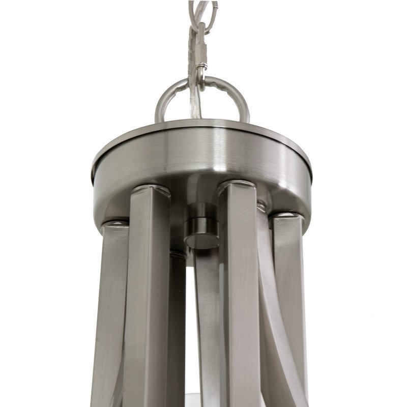 Yosemite Home Decor 9-Light Metal Chandelier with Frosted Glass Shade in Nickel