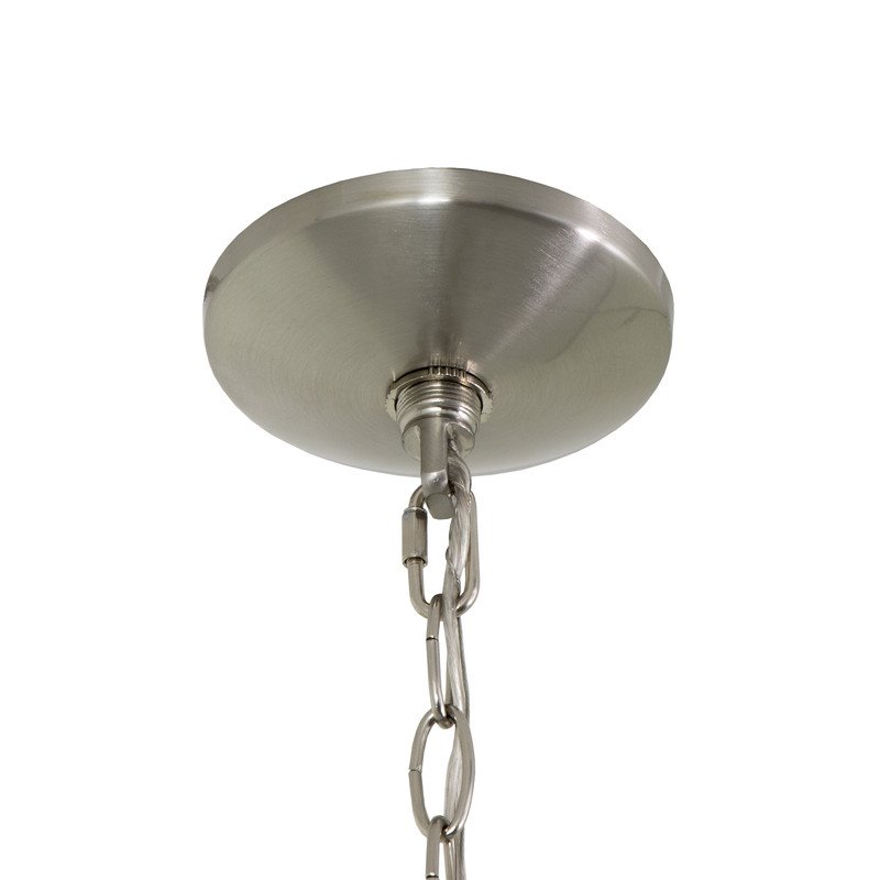 Yosemite Home Decor 9-Light Metal Chandelier with Frosted Glass Shade in Nickel