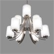 Yosemite Home Decor 9-Light Metal Chandelier with Frosted Glass Shade in Nickel