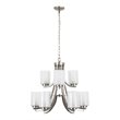 Yosemite Home Decor 9-Light Metal Chandelier with Frosted Glass Shade in Nickel