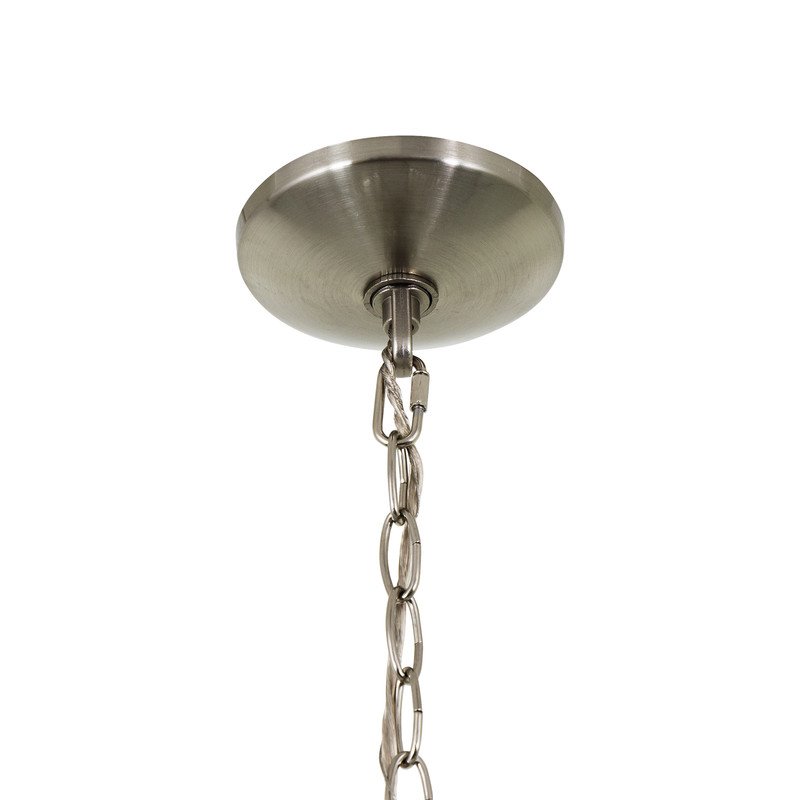 Yosemite Home Decor Orbs Symie 4-Light Metal/Glass Chandelier in Nickel/White