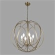 Yosemite Home Decor 6-Light Modern Stainless Steel Chandelier in Brass