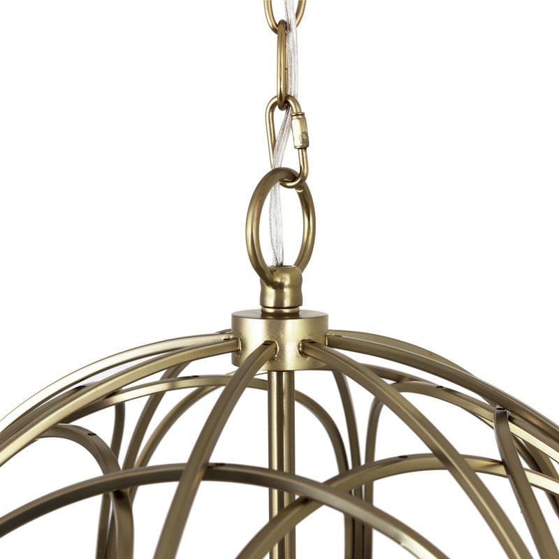 Yosemite Home Decor 6-Light Modern Stainless Steel Chandelier in Brass
