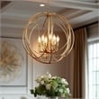Yosemite Home Decor 6-Light Modern Stainless Steel Chandelier in Brass