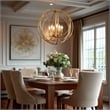 Yosemite Home Decor 6-Light Modern Stainless Steel Chandelier in Brass