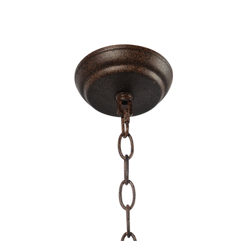 Yosemite Home Decor Orbs 6-Light Metal/Crystal Chandelier in Rustic Brown