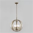 Yosemite Home Decor 4-Light Modern Metal Chandelier in Satin Brass