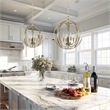Yosemite Home Decor 4-Light Modern Metal Chandelier in Satin Brass